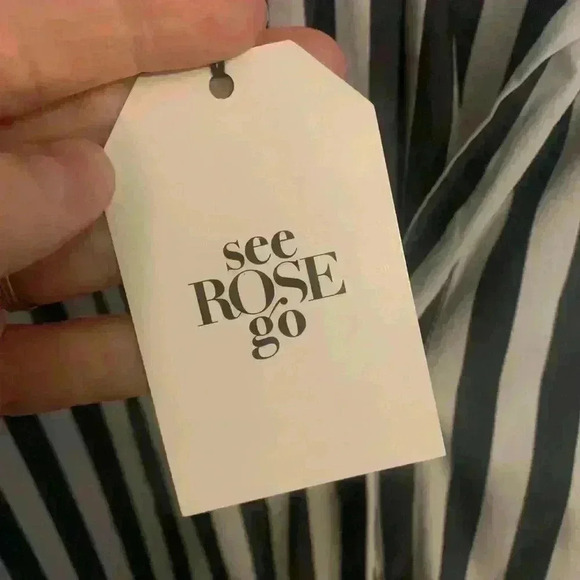 NWT See Rose Go Signature Tunic Shirt Grey & White striped, Womens Plus Size 4x - Picture 6 of 12